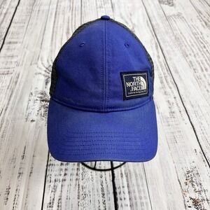 The North Face Adjustable Blue Stitch Patch Logo Trucker Snapback Hat